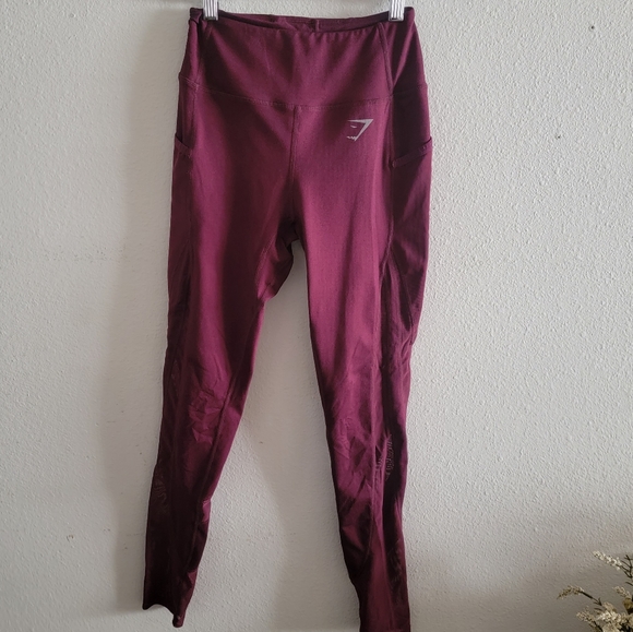 Gymshark Burgandy Leggings Small - Picture 2 of 6